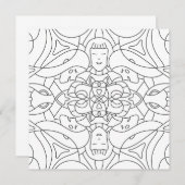 マインドフルな夏: かわいい遊び心あふれるぬりえカード (正面/裏面)