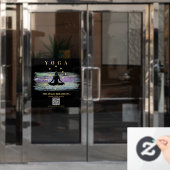 **マインドフルな霊気女性ヨガ魔法瞑想 ウィンドウサイン (オフィスドア)