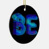 マインドフルギフトBEネオンブルー3D追加の名前 セラミックオーナメント (右)
