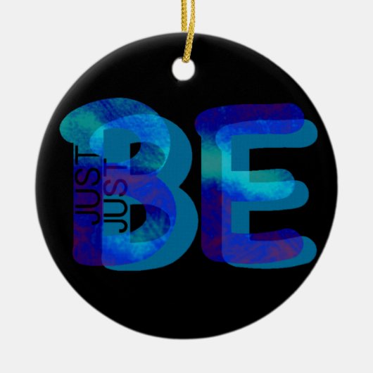 マインドフルギフトBEネオンブルー3D追加の名前 セラミックオーナメント (正面)