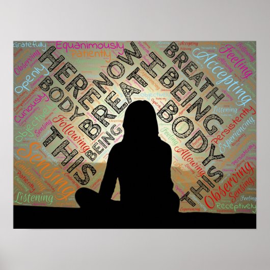 マインドフルネスのポスター瞑想の息の静止 ポスター (正面)