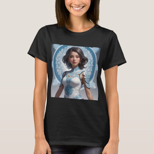 マインドフルネスアートデザイン – 複雑な禅曼荼羅 Tシャツ (正面)