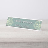 マインドフルネスウェルネスコンサルタントZen Lotusティール（緑がかった色） デスクネームプレート (正面)