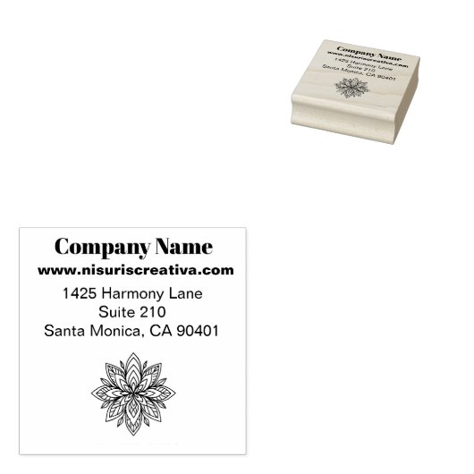 マインドフルネスウェルネスコンサルタントZen Lotusティール(緑がかった色) ラバースタンプ (押印)