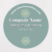 マインドフルネスウェルネスコンサルタントZen Lotusティール（緑がかった色） ラベル (デザイン2)