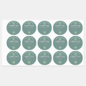 マインドフルネスウェルネスコンサルタントZen Lotusティール（緑がかった色） ラベル (シート)