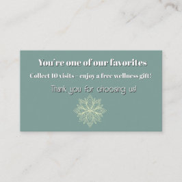 マインドフルネスウェルネスコンサルタントZen Lotusティール(緑がかった色) ロイヤリティカード