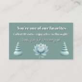 マインドフルネスウェルネスコンサルタントZen Lotusティール(緑がかった色) ロイヤリティカード (正面)