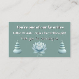 マインドフルネスウェルネスコンサルタントZen Lotusティール(緑がかった色) ロイヤリティカード