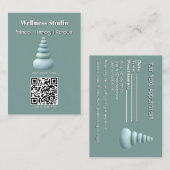 マインドフルネスウェルネスコンサルタントZen Lotusティール（緑がかった色） 予約カード (正面/裏面)
