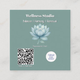 マインドフルネスウェルネスコンサルタントZen Lotusティール(緑がかった色) 予約カード