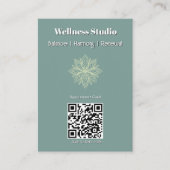 マインドフルネスウェルネスコンサルタントZen Lotusティール(緑がかった色) 予約カード (正面)
