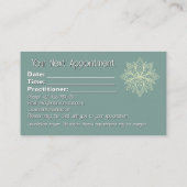 マインドフルネスウェルネスコンサルタントZen Lotusティール（緑がかった色） 予約カード (裏面)