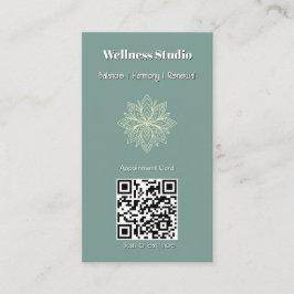 マインドフルネスウェルネスコンサルタントZen Lotusティール(緑がかった色) 予約カード