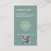 マインドフルネスウェルネスコンサルタントZen Lotusティール（緑がかった色） 名刺 (裏面)