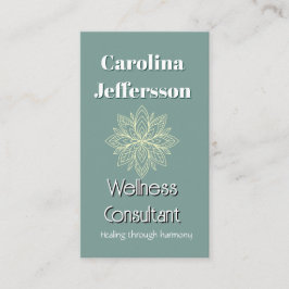 マインドフルネスウェルネスコンサルタントZen Lotusティール(緑がかった色) 名刺