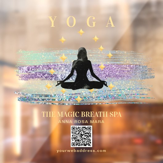 **マインドフルネスウーマンヨガ魔法瞑想霊気 ウィンドウサイン (シート2)