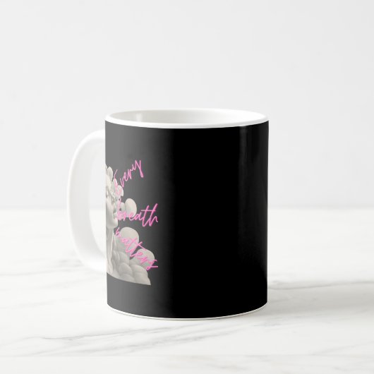 マインドフルネスステッカーのおもしろいのための全呼吸Sギフト コーヒーマグカップ (正面左)