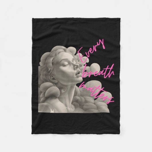 マインドフルネスステッカーのおもしろいのための全呼吸Sギフト フリースブランケット (正面)
