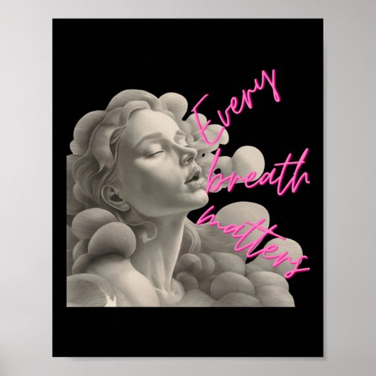 マインドフルネスステッカーのおもしろいのための全呼吸Sギフト ポスター (正面)