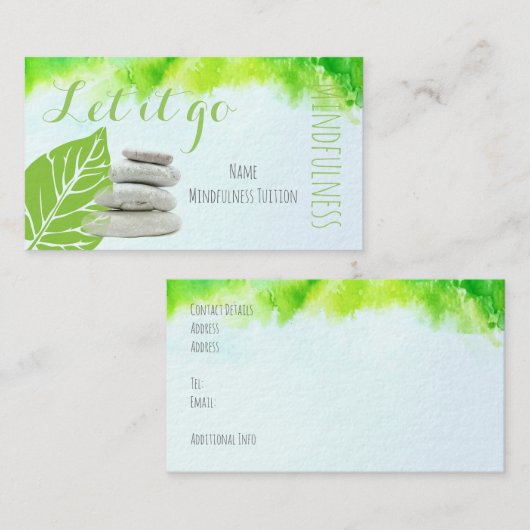 マインドフルネスビジネスカードテンプレート両側を編集 名刺 (正面/裏面)