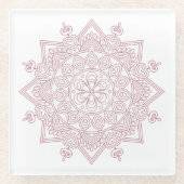 マインドフルネスマンダラデザインガラスコースター ガラスコースター (正面)