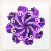 マインドフルネスマンダラデザインガラスコースター ガラスコースター (正面)