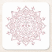マインドフルネスマンダラデザイン スクエアペーパーコースター (正面)