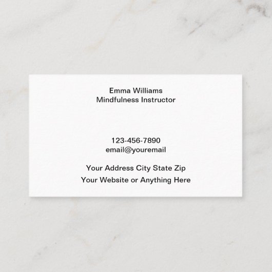 マインドフルネスヨガクラスの名刺 名刺 (裏面)