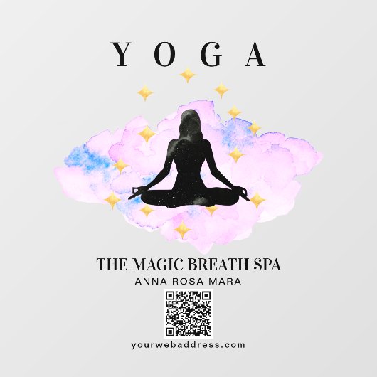 **マインドフルネス霊気女性ヨガ金ゴールド瞑想 ウィンドウサイン (シート)