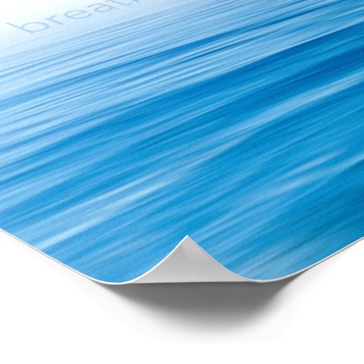 マインドフルネス青と白の水ミニマリストのポスター ポスター (角)