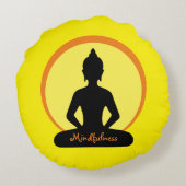 マインドフルネス&瞑想(ブッダ工房の装飾) ラウンドクッション (裏面)