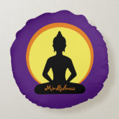 マインドフルネス&瞑想（ブッダ工房の装飾） ラウンドクッション (裏面)