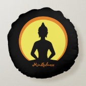 マインドフルネス&瞑想（ブッダ工房の装飾） ラウンドクッション (裏面)