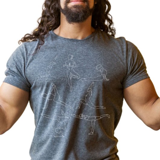 マインドフル・ムーブメント ヴィンテージ ラインアート ヨガポーズ Tシャツ