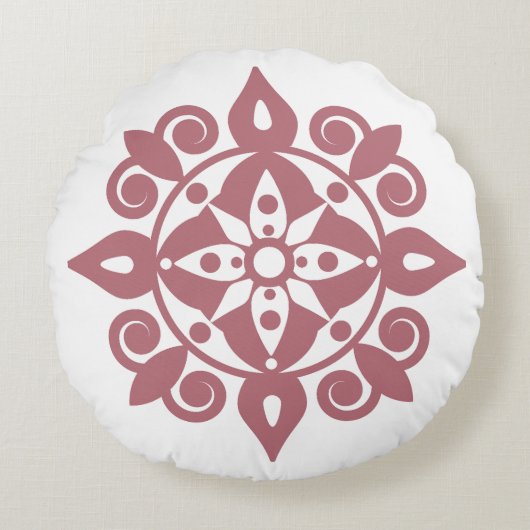 マインドフレッシュマンダラデザイン丸い枕 ラウンドクッション (正面)