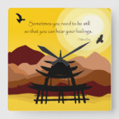 マインドフ感動的ァーな引用文時計 スクエア壁時計 (正面)