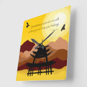 マインドフ感動的ァーな引用文時計 スクエア壁時計 (傾斜)