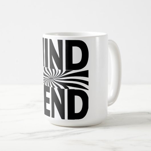 マインドベンド光はっきりした錯覚白黒 コーヒーマグカップ (正面右)