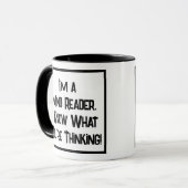 マインドリーダー。私はあなたはの二考えるつの音を知っている マグカップ (正面左)