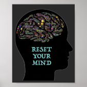 マインドワードアート感動的デザインのリセット ポスター (正面)