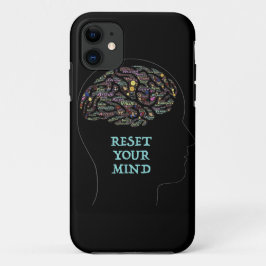 マインドワードアート感動的デザインのリセット iPhone 11 ケース