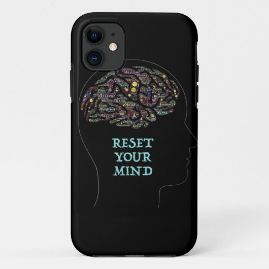 マインドワードアート感動的デザインのリセット Case-Mate iPhoneケース (裏面)