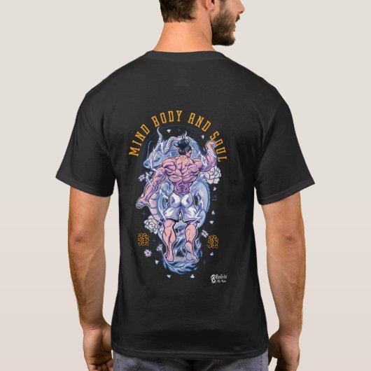 マインド体とソウルドラゴン入りブラック Tシャツ (裏面)