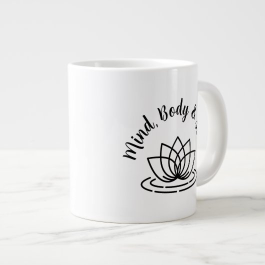 マインド体とソウルロータスフラワージャンボコーヒーマグ ジャンボコーヒーマグカップ (正面右)