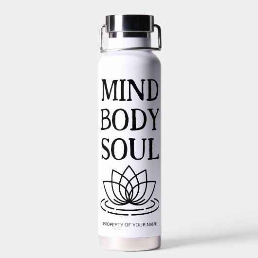 マインド体ソウルロータスフラワー真空カッコいい絶縁 ウォーターボトル (背面)