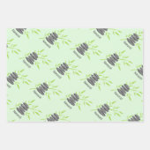 マインド体魂の禅の石と竹の植物カスタム ラッピングペーパーシート (正面2)