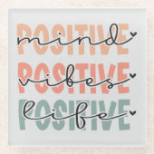 マインド前向きビーズライフ感動的引用文 ガラスコースター (正面)