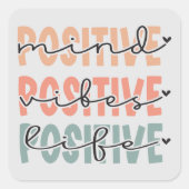 マインド前向きビーズライフ感動的引用文 スクエアシール (正面)