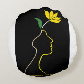 マインド開花円枕 – ミニマリストヘッド ラウンドクッション (裏面)